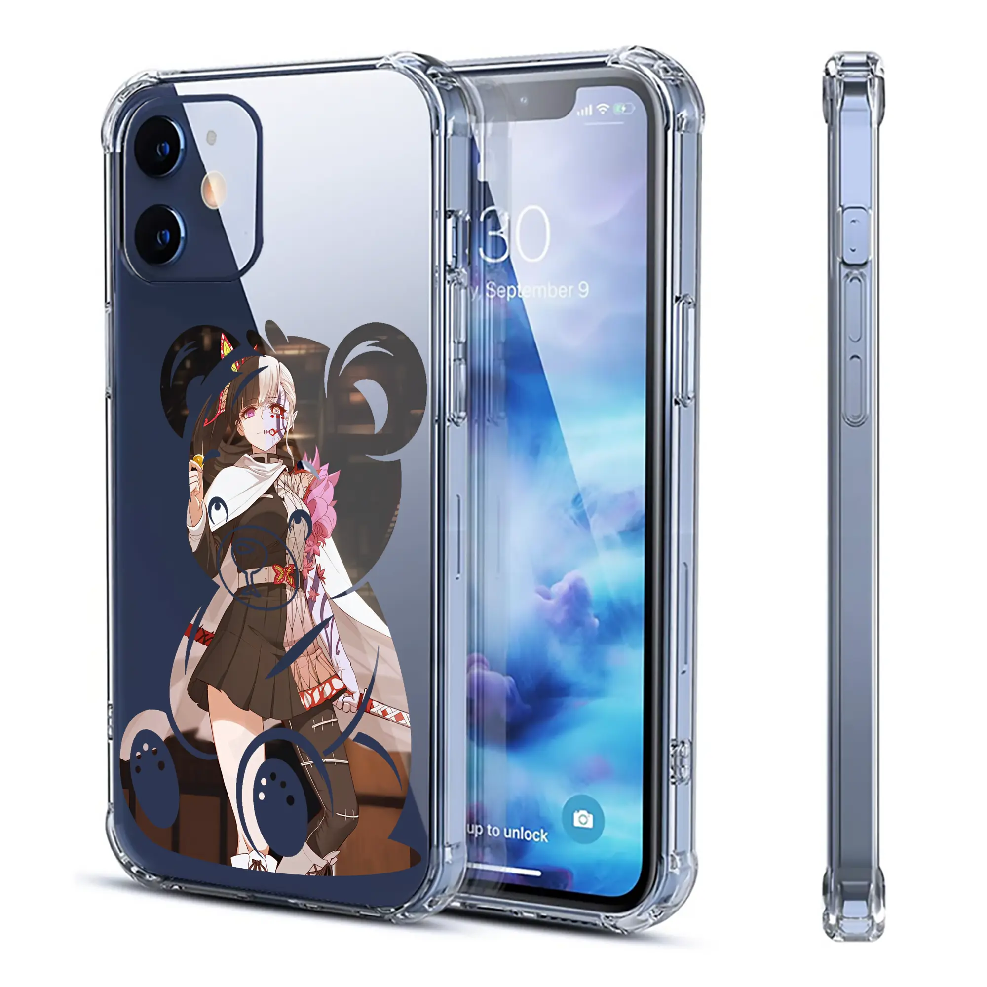 鬼滅の刃 グッズ,栗花落 カナヲ - IPhone 12シリーズ対応 ・ 透明スマホケース ・ クリアソフトケース ・ TPU素材 ・ 耐衝撃 ・ 高密着 ・ 防汚 防指紋 ・ 簡単着脱